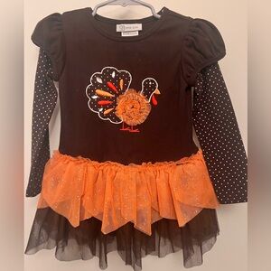 Toddler Girl Thanksgiving Turkey Dress - 3T
